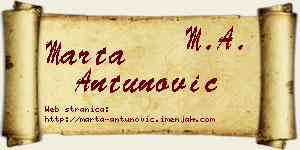 Marta Antunović vizit kartica